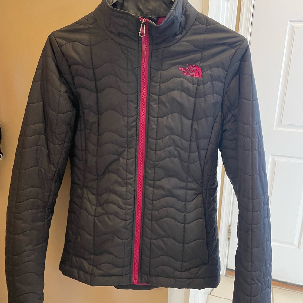 The North Face dark Gray  Jacket with Pink Accents